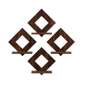 Modern Diamond Shaped Wooden <b>Floating</b> <b>Wall</b> Shelf Set Decorative <b>Wall</b> Mounted Display <b>Shelves</b> Home Decor - Product Image 2