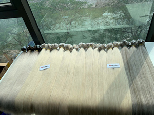 Extensions de cheveux Nasa Hair Premium 20-26 pouces 100% Remy vierges vietnamiennes, trame machine, super double drawn, blond ton froid - Product Image 1