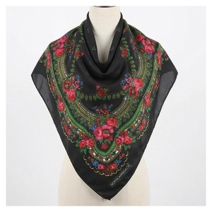 Customize Women's Square 100% <b>Silk</b> Scarf Digital Printed Floral Elegant Multi-Functional Fashion Accessory All Seasons - Product Image 1