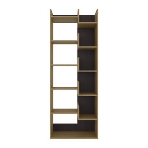 Clover 67\" Tall Free-standing 6 Tier Dark <b>Walnut</b> <b>Bookcase</b> for Home Office & Living Room Storage Cabinet Bookshelf - Product Image 5
