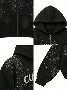 OEM Custom High Quality Organic Cotton Batwing Sleeves Men's Hoodie Fashionable Full <b>Zip</b> <b>up</b> Hoodies for Men - Product Image 4