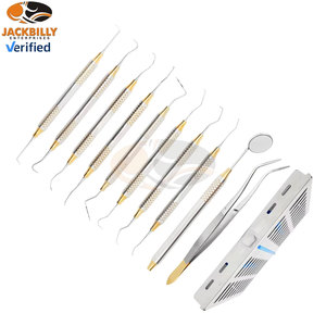 JACKBILLY Dental Hygienists Instruments <b>Tool</b> Kit 10 PCs with Sterilization Cassette Professional Prophylaxis <b>Teeth</b> <b>Cleaning</b> Set - Product Image 5