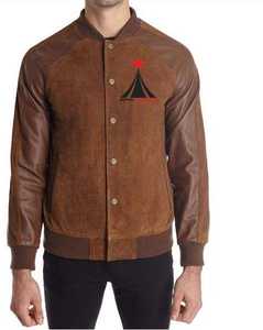 Nouvelle arrivée, veste classique pour homme, en cuir véritable suédé, coupe ajustée, veste bomber, manches en cuir véritable de haute qualité pour homme - Product Image 6