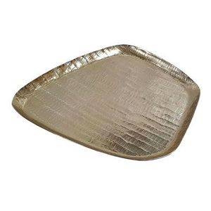 Trending Oval Gold Decorative <b>Serving</b> Tray for Elegant Home Decor and Dining <b>Settings</b> Unique Shape Modern Design Tray for Table - Product Image 6