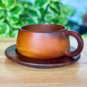 Handmade Wooden <b>Tea</b> <b>Cup</b> With Handle Round Shape Natural Finish Wabi Sabi Design For Afternoon <b>Tea</b> Home Use - Product Image 5