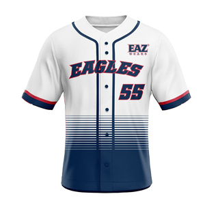 Maillot de baseball professionnel personnalisé, T-shirt d'équipe imprimé, Uniforme sportif respirant en polyester, Vêtements de sport en gros OEM ODM - Product Image 4