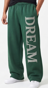 Pantalon de survêtement ample pour homme avec strass, 100 % polyester, décontracté, pour le sport, la gym, en molleton, avec cordon de serrage, style streetwear, pour l'entraînement - Product Image 4