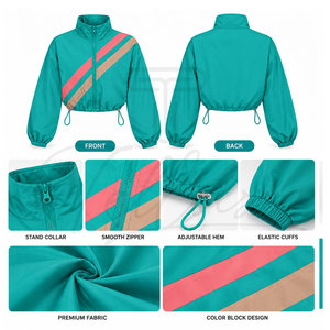 Factory Wholesale Price Customized Logo <b>Women</b> <b>Windbreaker</b> Jacket New Fashionable Long Sleeve <b>Women</b> <b>Windbreaker</b> <b>Women's</b> Jackets - Product Image 6