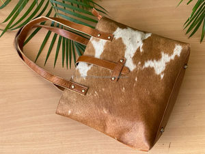 Bolso de mano grande de piel de vaca hecho a mano al por mayor, bolso de compras de lujo de piel de vaca elegante vaquera Vintage - Product Image 3