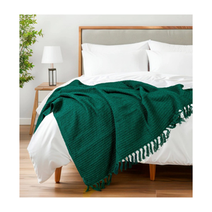 Soft 100% Wool Slub <b>Knit</b> Jacquard Woven Herringbone Bed Sofa <b>Throw</b> Antistatic Durable & Comfortable for Modern Interiors - Product Image 5
