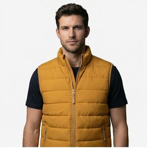 Men's High Street Style Winter Waistcoat <b>Black</b> Plaid Quilted Jacket Hood Stand Bubble Zipper Plus Size Waterproof Puffer <b>Vests</b> - Product Image 1