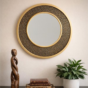 Mango Wood Asymmetrical <b>Mirror</b> Wholesale | Handcrafted Statement Wall <b>Mirror</b> India - Product Image 3