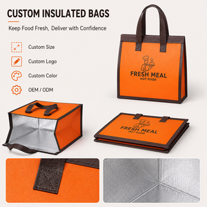 Bolsas de Embalaje para Alimentos Calientes/Fríos Desechables con Logotipo Personalizado, Bolsas de Entrega para Llevar de Gran Capacidad, Bolsa de Aluminio No Tejida - Product Image 4