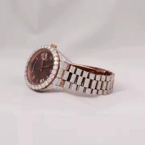 Custom Luxury Steel <b>Watches</b> Sparkling Full Diamond <b>Watches</b> VVS Moissanite and Lab Grown <b>Watch</b> <b>for</b> <b>Men</b> From Indian Supplier - Product Image 1