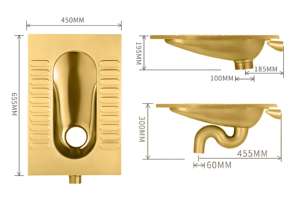 Inodoro de Cuclillas de Estilo Americano, de Acero Inoxidable 304, Color Oro Rosa, para Instalar en el Suelo, para Bares y Clubes KTV - Product Image 6