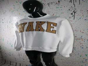 Sweat-shirt à col montant WAKE WHITE 100% coton avec broderie appliquée couleur sable, col large, CLUSH SPORTS - Product Image 4