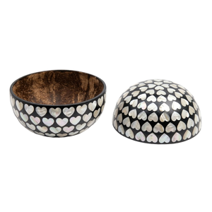 Coconut shell bowl with decorative carved elements eco friendly material polished finish for modern <b>kitchens</b> - Product Image 1