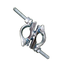 Échafaudage en acier, conception industrielle forgée, coupleur pivotant, demi-coupleur double, 48,3x48,3 mm, BS-1139/EN74, argent/doré, Vaishnav