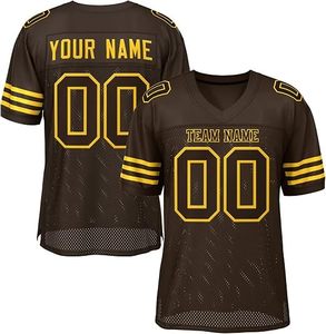 Camiseta de Fútbol Americano Negra Personalizada para Hombre, Cuello en V, Manga Corta, Malla Sublimada Transpirable, Cualquier Nombre y Número - Product Image 4