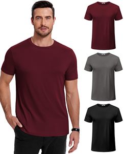 Camiseta de manga corta con cuello redondo para hombre, de color sólido, algodón suave de primera calidad, básica, informal, para uso diario, disponible para venta al por mayor. - Product Image 4