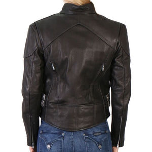 Chaqueta de Cuero Genuino para Mujer, Estilo Motero, 2026, Nueva, Transpirable, Manga Larga, Otoño/Invierno, Satinada, Impermeable y Resistente al Viento - Product Image 2