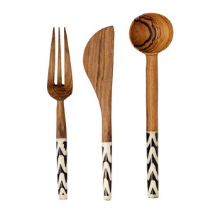 Ensemble de couverts en bois naturel ForestFeast, cuillères en bois faites à la main, écologiques, ergonomiques, modernes, personnalisables, ustensiles de table adaptés aux aliments - Product Image 2