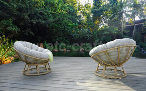Chaise longue d'extérieur moderne haut de gamme avec structure en aluminium, design Papasan, coussins confortables, écologique et durable - Product Image 4