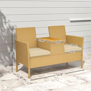 Double <b>Sofa</b> and Courtyard Chair Elegant <b>Garden</b> <b>Sofas</b> for Outdoor Entertaining - Product Image 6