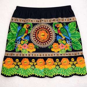 Faldas Cortas de Algodón para Mujer, Estampado de Isla Polinesia, Bordadas, para Verano - Product Image 6