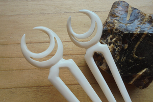 กิ๊บติดผมทำมือจากกระดูก |   ไม้เสียบผมแกะสลักน้ำหนักเบา - Product Image 3