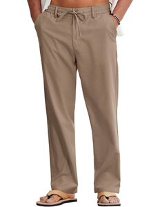 Trendy <b>Men's</b> Casual <b>Lounge</b> <b>Trousers</b> Breathable Cotton Knit Sleep Pants Relaxed Fit Mid Straight Eco-Friendly Quick Dry Homewear - Product Image 1