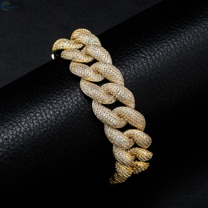 Bracelet Miami Iced Out, bracelet hip-hop avec diamants de laboratoire, bracelet cubain personnalisé pour homme - Product Image 4