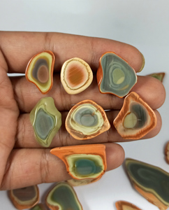 Wholesale Natural Polished Healing Crystal Crafts Imperial Jasper Slice for Pendant Jewelry Making Wholesale Lot - Product Image 2