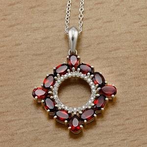 Pendentif vintage en grenat naturel, argent sterling 925, plaqué or/argent, breloques pour femmes et hommes, bijoux de fiançailles - Product Image 5
