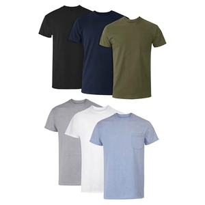 T-shirt en jersey de coton 100% uni à manches courtes et col rond pour homme, coupe classique, décontracté, design uni, idéal pour la gym - Product Image 1