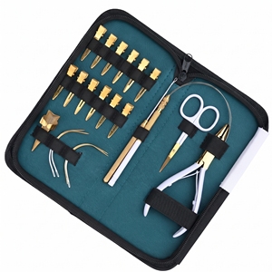 Juego Completo de Herramientas para Aplicación de Extensiones de Cabello: Alicates de Micro Anclaje, Anillos de Separación Rápida, Agujas Curvas, Pinzas de Pico de Pato, Tijeras - Product Image 6