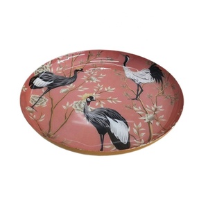 Assiette ronde en fer Texture laiton couleur or Plats et assiettes pour la vaisselle et la décoration de service en vrac - Product Image 5