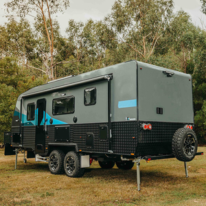 Stainless Steel Off Road Camping Travel <b>Trailer</b> with Kitchen Bathroom Sleeping Space for Outdoor Adventure Touring - Product Image 3