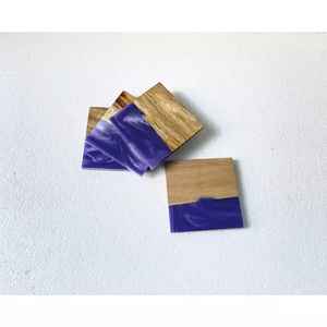 Posavasos Personalizados al por Mayor para Cocina, Cuadrados y Redondos, de Madera de Acacia y Resina, Posavasos de Madera de Nogal para Bebidas - Product Image 1