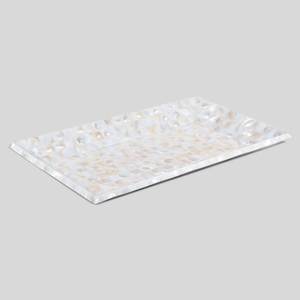 Stylish Mother Of Pearl Serving <b>Tray</b> Handmade Decorative Mosaic Shell Platter For <b>Tea</b> Coffee And Desserts - Product Image 5