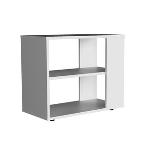 19.7-Inch High White <b>Side</b> <b>Table</b> End <b>Table</b> <b>Sofa</b> <b>Table</b> with Two Shelves for Garden Console <b>Tables</b> - Product Image 2