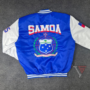 Custom Team Satin High Quality Fashion Men Winter Varsity Bomber Winter Jacket 100% Satin - Product Image 2