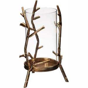 Support de bougie en métal nickelé en forme de bois de cerf avec verre transparent, finition argentée, style antique brillant, en vente - Product Image 2