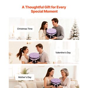 Fiori Eterni: Confezione da 50 Rose Stabilizzate - Bouquet Eterno, Regalo Perfetto di Compleanno per Donne, Moglie, Madre - Freschezza e Luce Calda - Product Image 5