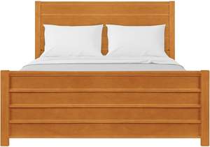 Classic Comfort Premium Cama de madera con diseño tradicional Cama de plataforma de madera maciza - Product Image 6