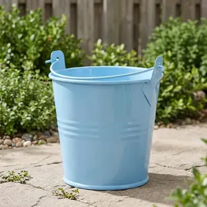 Seau en métal avec poignée portable pour le nettoyage, le stockage, l'arrosage, la plantation, l'organisation domestique, le jardinage et l'extérieur - Product Image 4