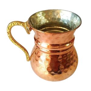 Mug en cuivre martelé fait main avec poignée en laiton, tasse vintage Moscow Mule en cuivre, fournisseur en gros pour cuisine et bar - Product Image 1