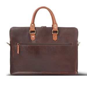 Sac pour ordinateur portable en cuir véritable noir grande capacité, sacoche bandoulière, sac de voyage d'affaires portable - Product Image 3