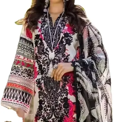 Pakistani Salwar Kameez schwer besticktes Party-Kleid bester Werkspreis Sommer-Sammlung Premiumqualität Seidenanzüge 2024