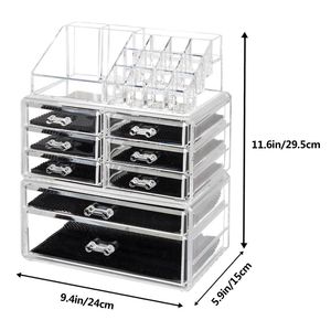 กล่องเก็บเครื่องสำอางใส YF พร้อมลิ้นชักเล็ก 6 ช่อง และลิ้นชักใหญ่ 2 ช่อง - Product Image 6